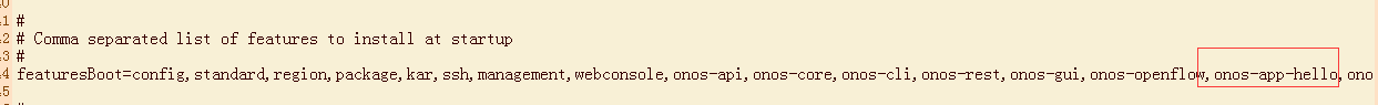 图10. 添加onos-app-hello到features列表